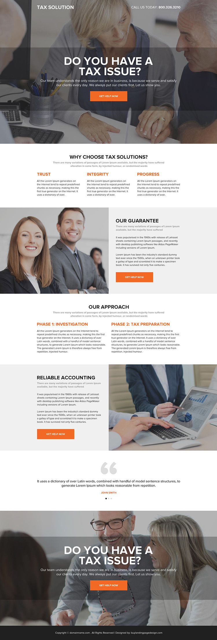 professional tax solutions responsive landing page design