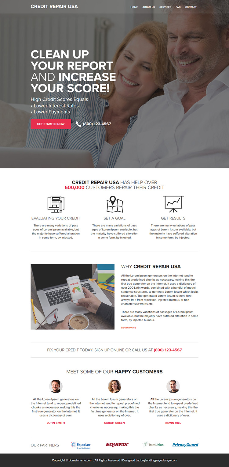 responsive credit repair lead capturing website design