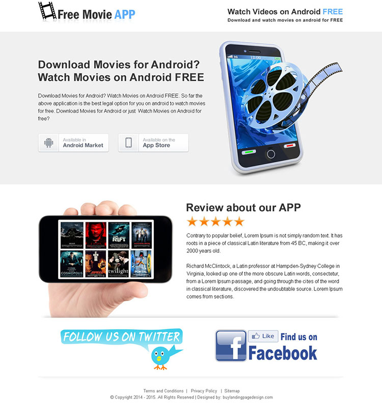 free movie application for android free download clean landing page