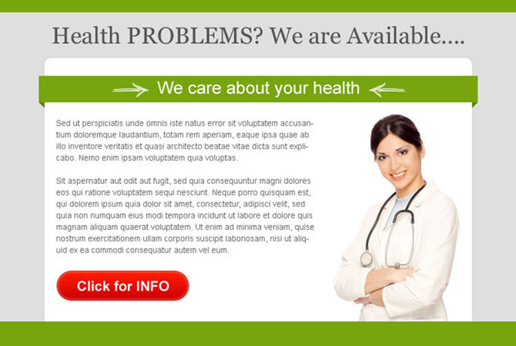 we care about your health converting ppv landing page design