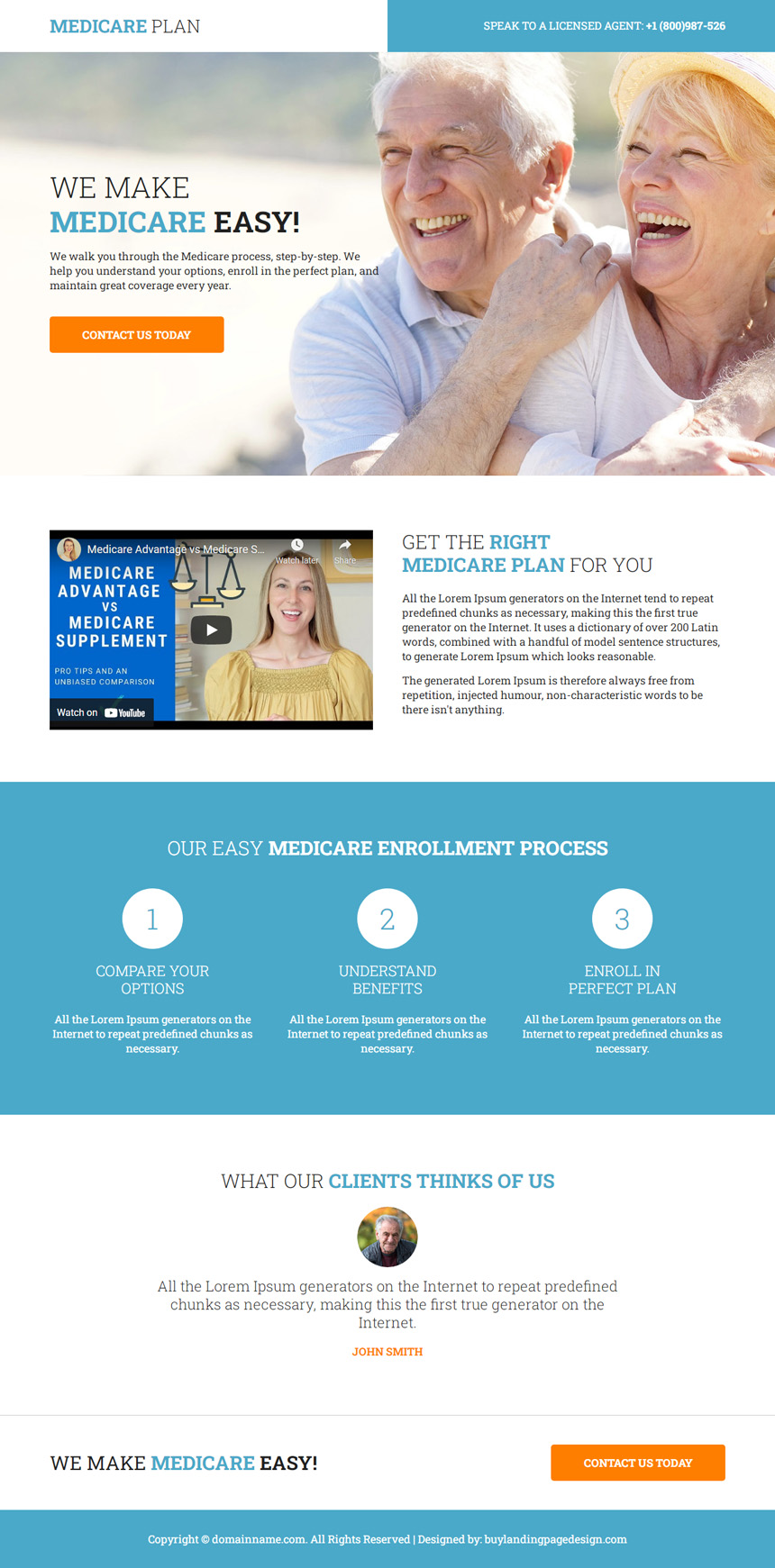 medicare plan responsive landing page