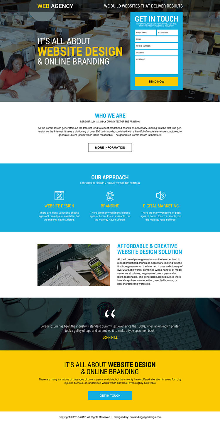 web design agency landing page