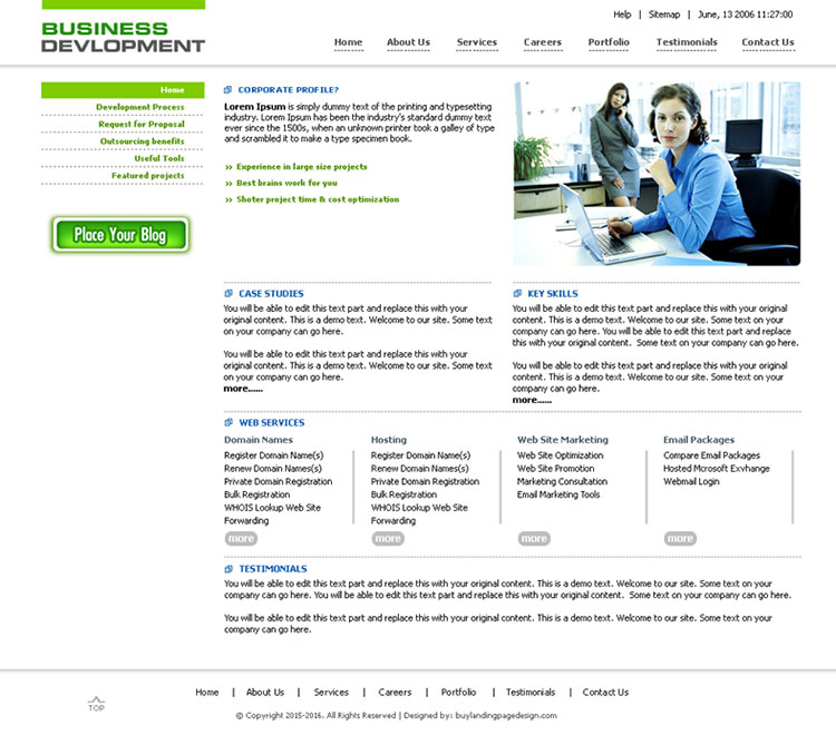 web design business company website template design psd for sale