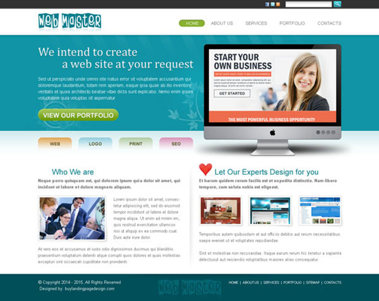 attractive and effective web design portfolio website template design psd