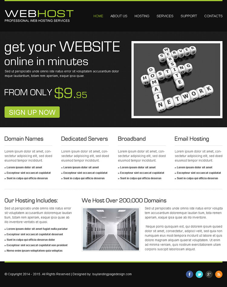 web hosting clean and converting html website template