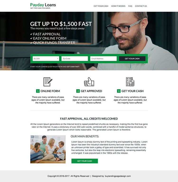 online payday loan best converting website design