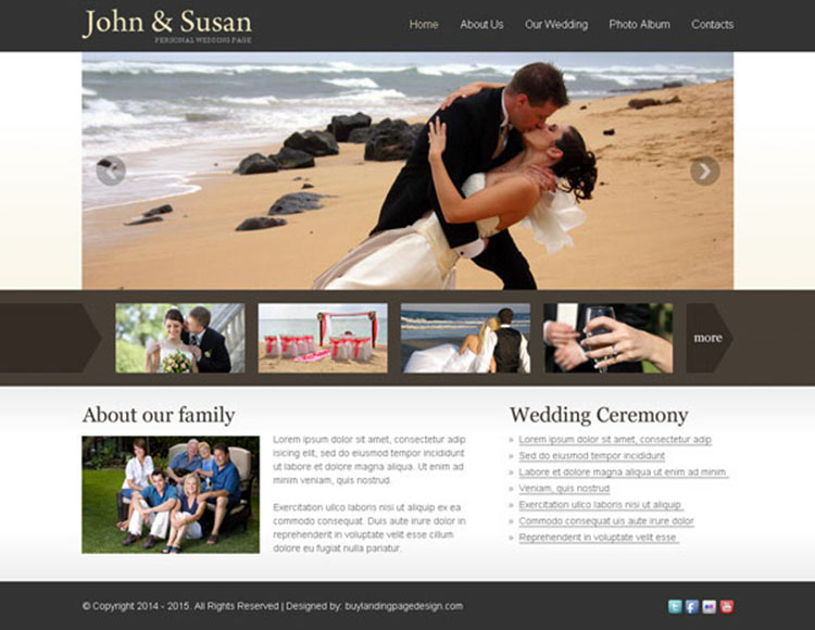 simple and effective website template for your weeding website