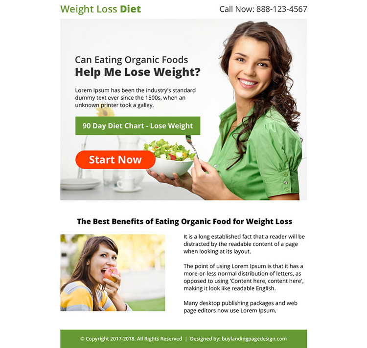 weight loss diet lead capturing strong ppv landing page