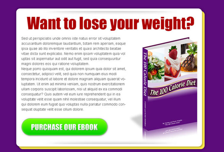 lose your weight ebook effective html ppv landing page design