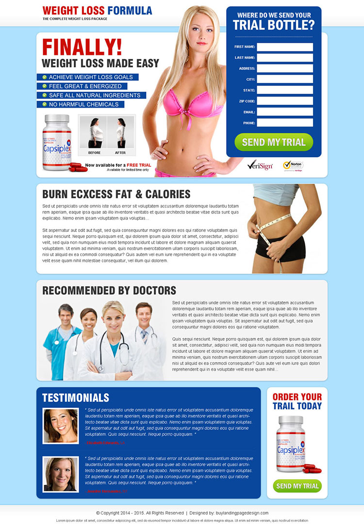 weight loss formula top converting product landing page to maximize your revenue