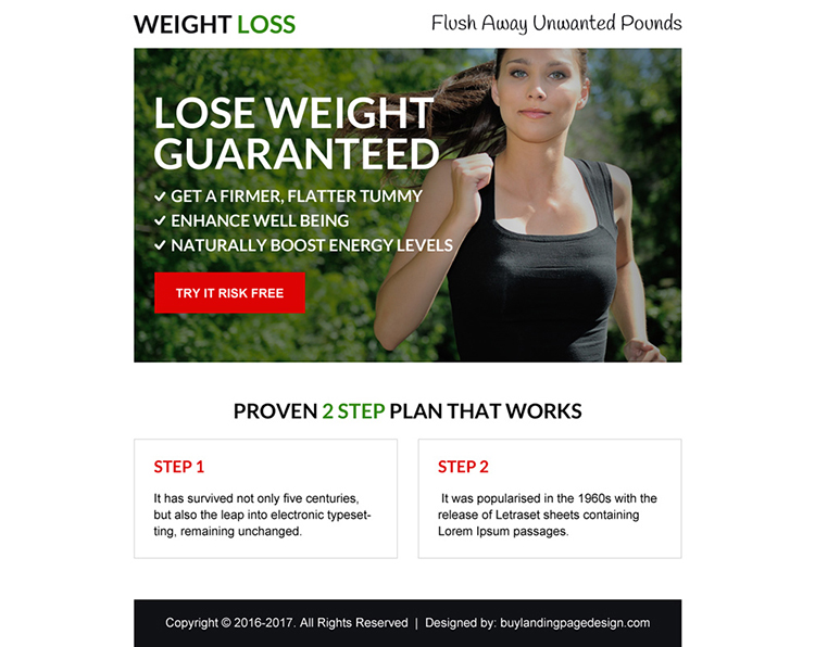 weight loss guaranteed call to action ppv landing page