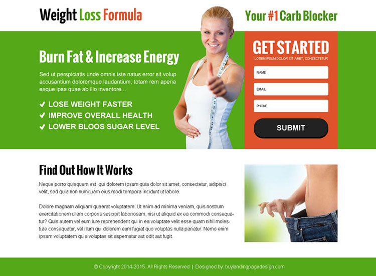 weight loss service lead capture ppv landing page design