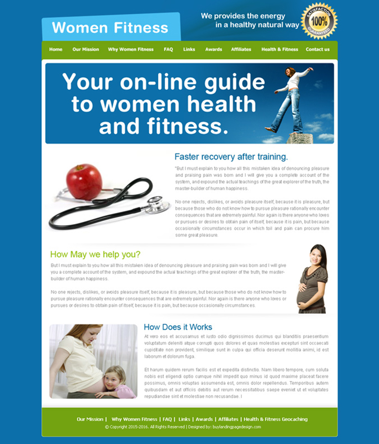 women health and fitness guide website template design psd for sale