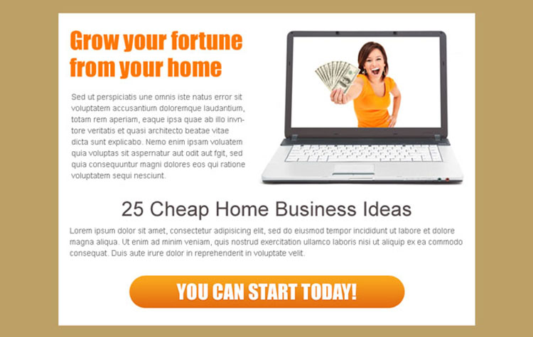 25 cheap home business ideas ppv landing page design