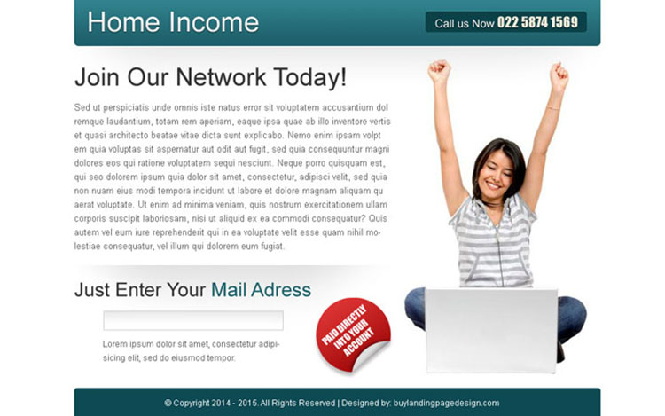 work from home instant lead capture ppv landing page design template