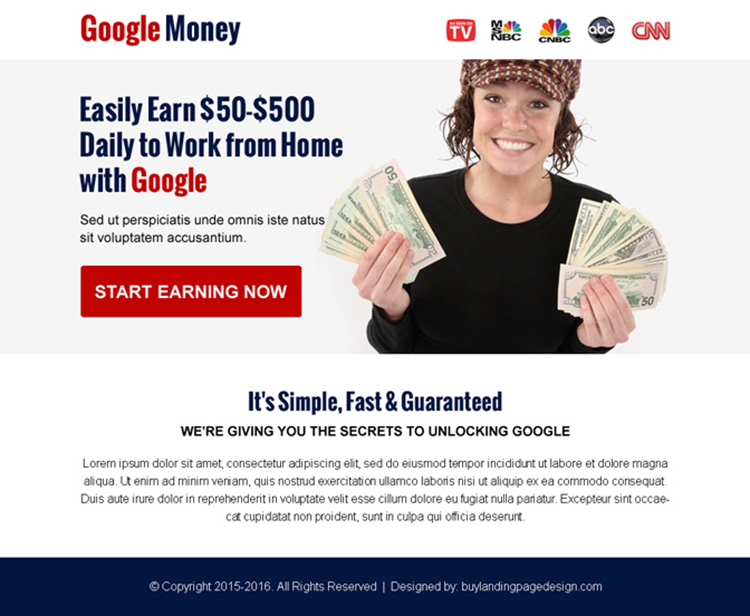 work with google money online ppv landing page