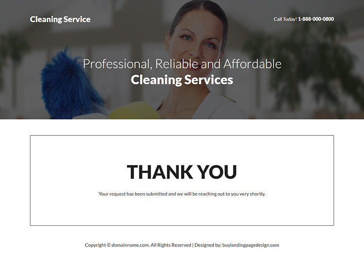 affordable cleaning service provider responsive landing page