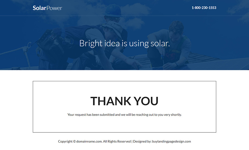 solar energy company lead capture landing page
