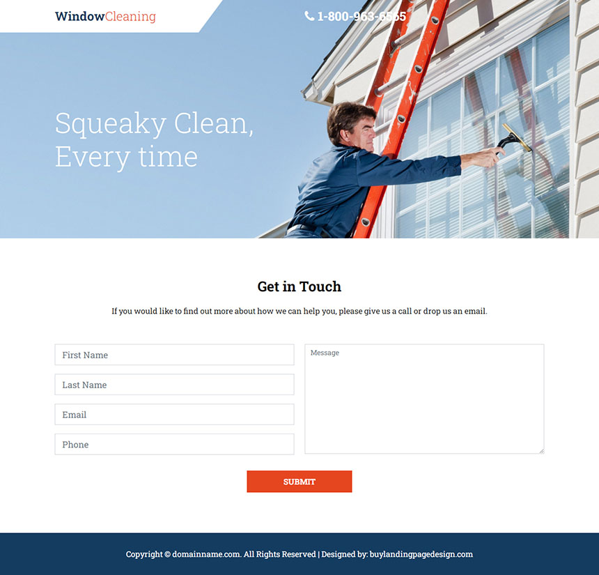 window cleaning service lead capture landing page