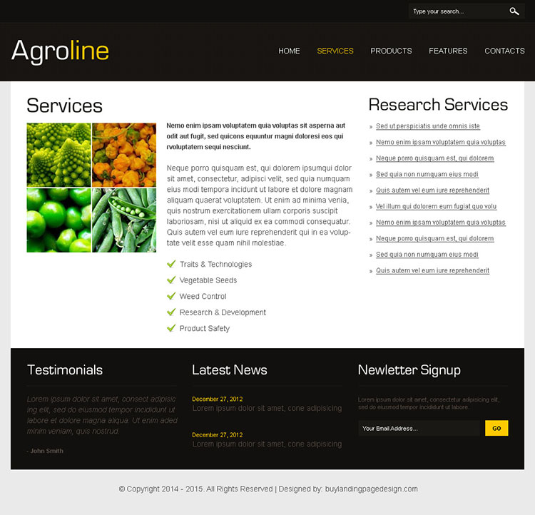 agriculture attractive and converting html website design