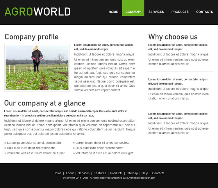 agro world attractive and converting html website template design