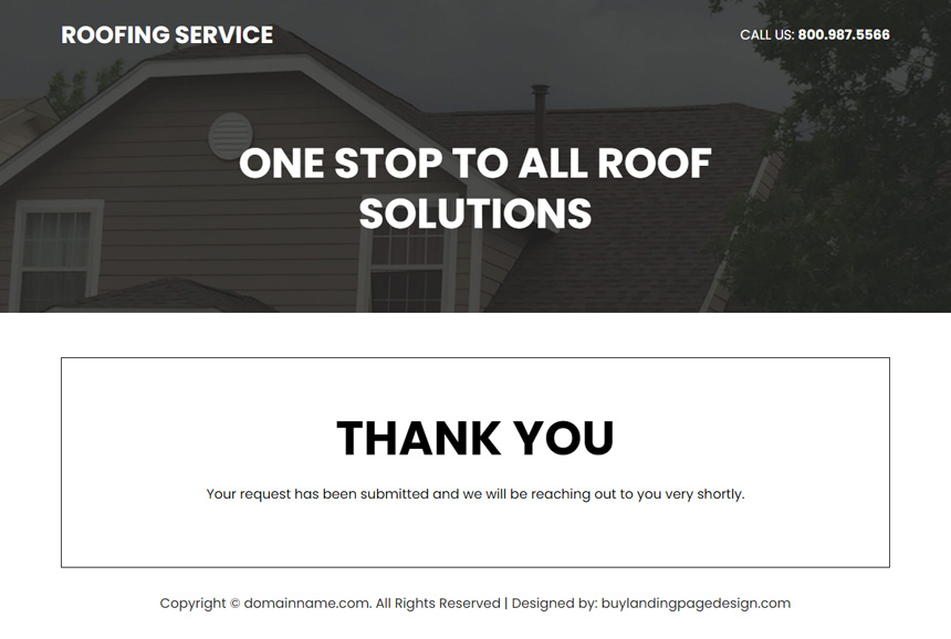 roofing service free quote responsive landing page