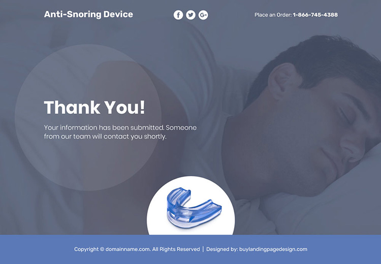 anti snoring device selling responsive sales funnel design