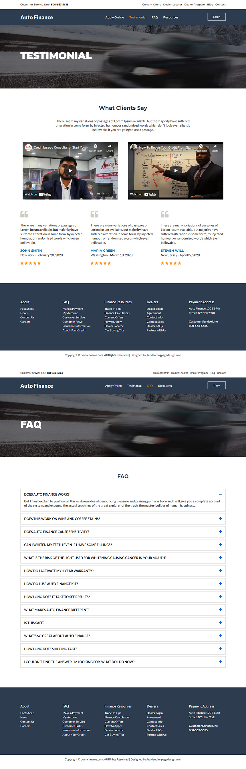 auto finance services responsive website design