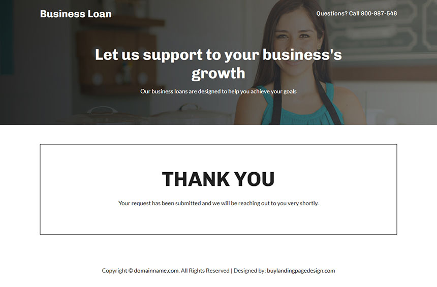 minimal business funding lead capture landing page