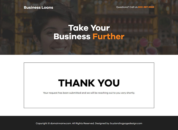 instant business loan online application responsive landing page