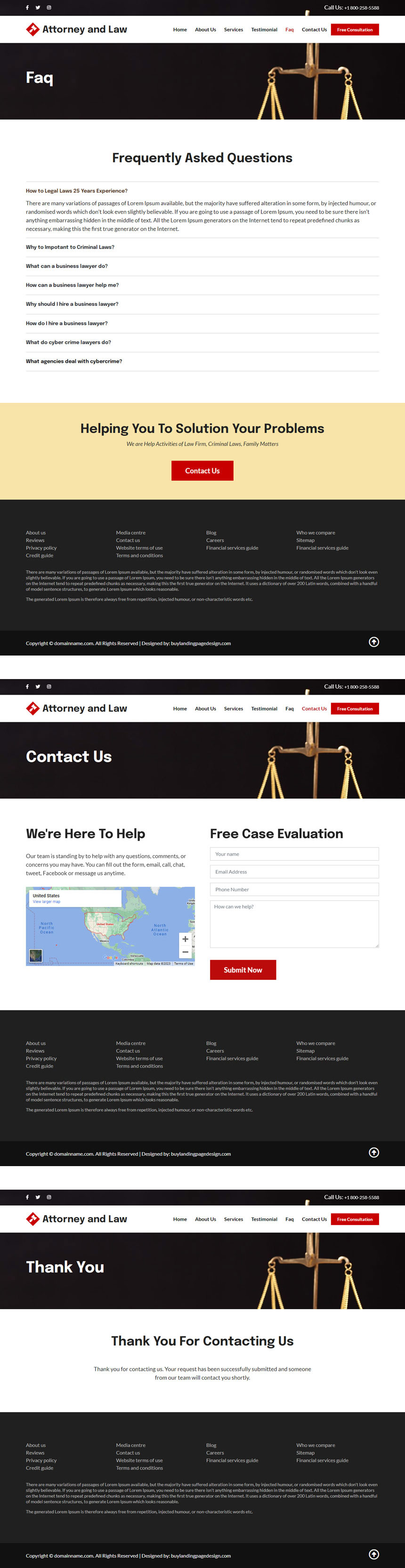 attorney and law free consultation responsive website design