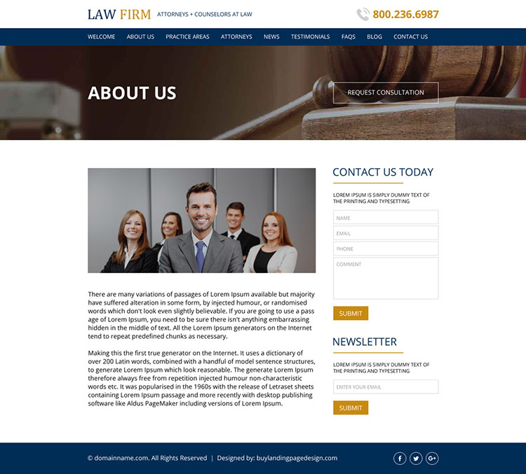 law firm free consultation responsive website design