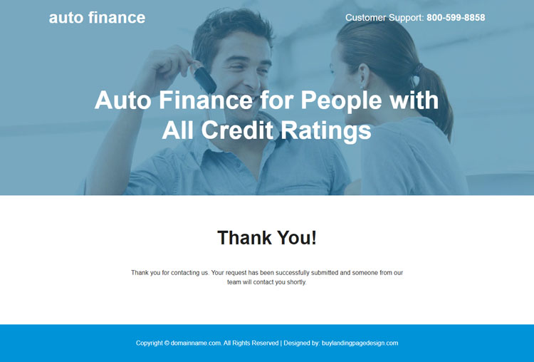 special auto financing service responsive landing page