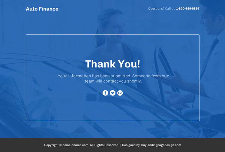 auto finance lead funnel responsive landing page design