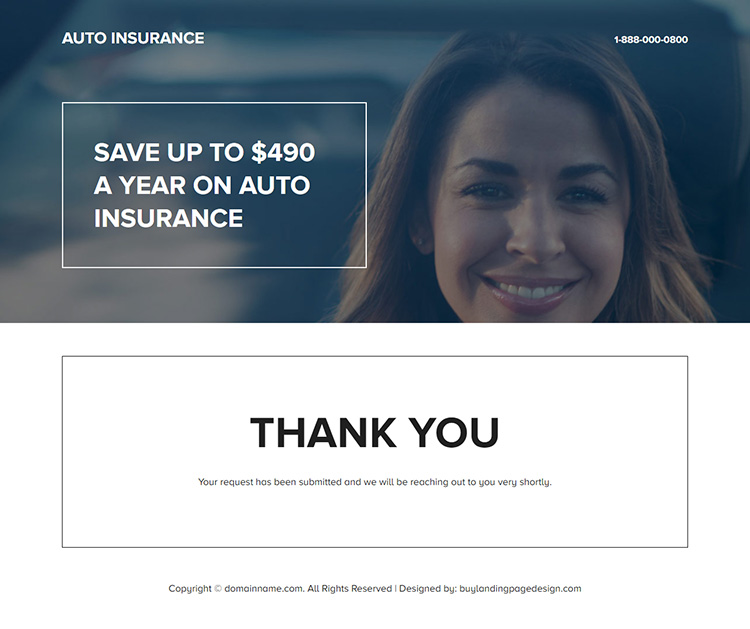 auto insurance companies responsive landing page design