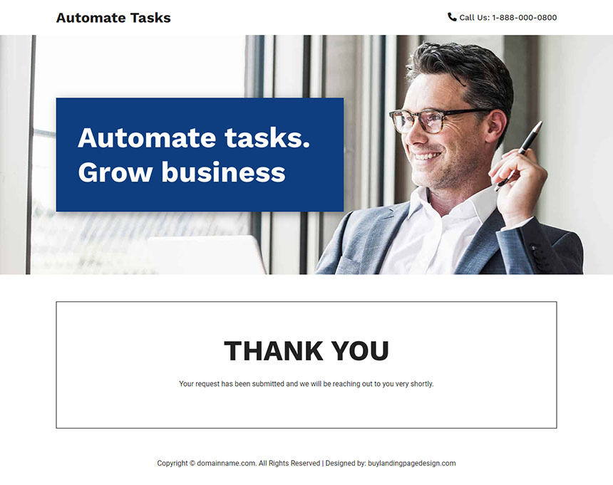 business solutions lead capture responsive landing page