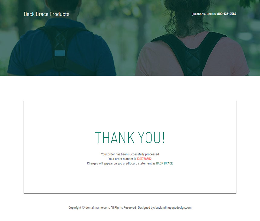 back brace products responsive landing page