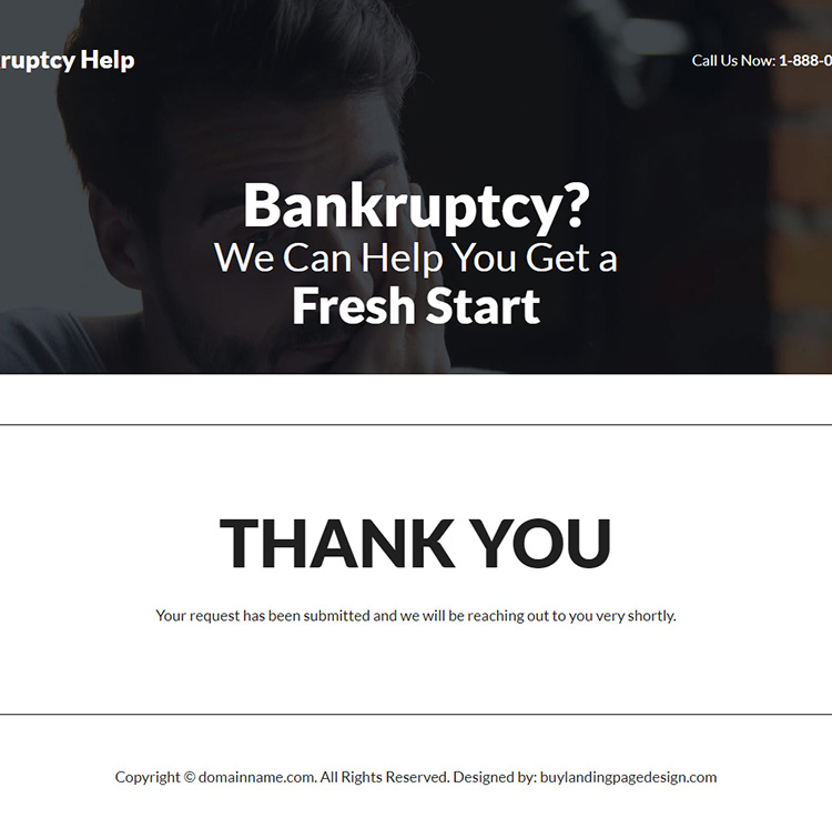 bankruptcy financing counselling responsive landing page