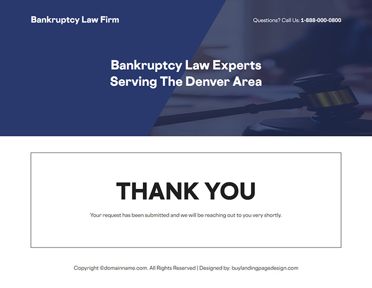 bankruptcy law firm free consultation responsive landing page