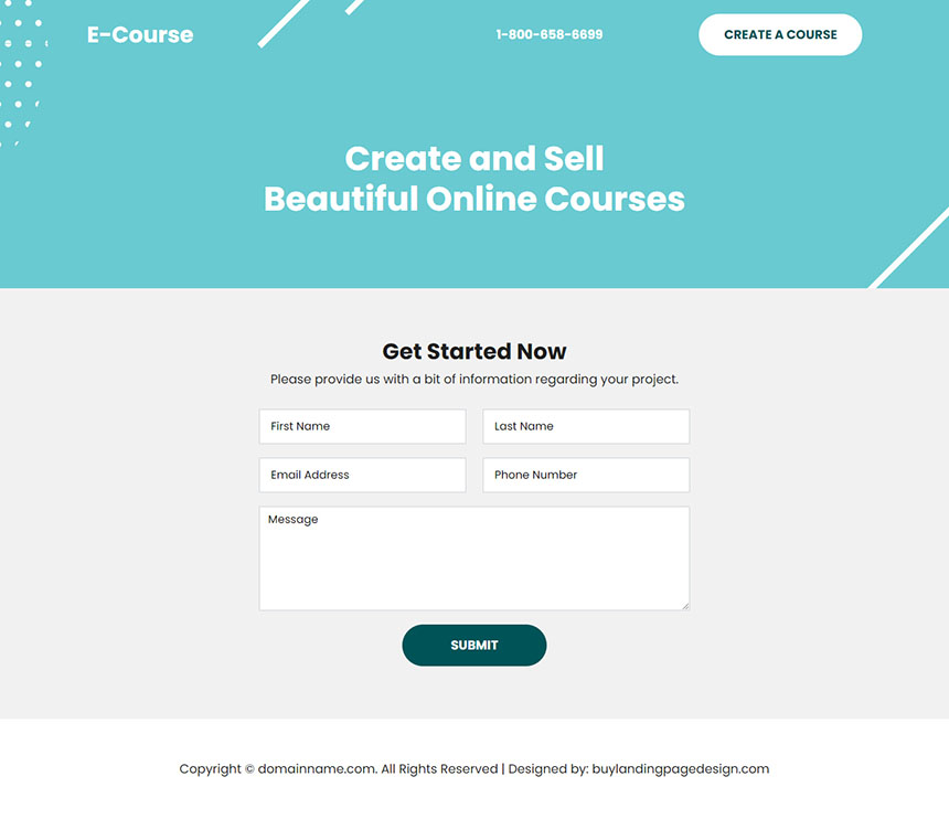 beautiful online courses lead capture landing page