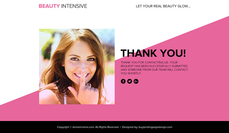 beauty solutions lead funnel responsive landing page design