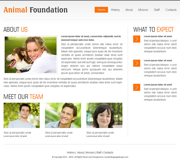 animal foundation clean and effective html website template design