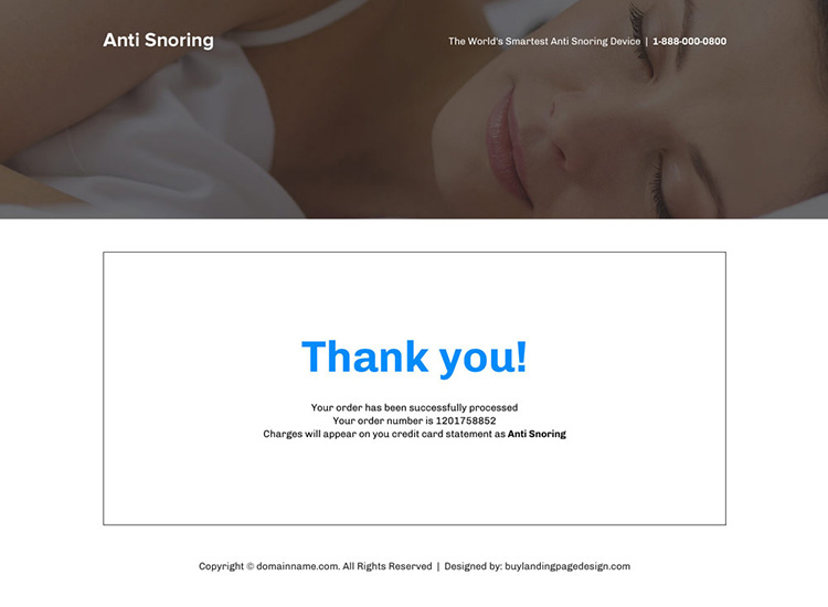 anti snoring mouthpiece responsive landing page