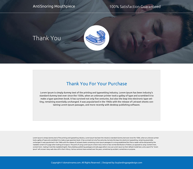 best anti snoring mouthpiece selling responsive landing page