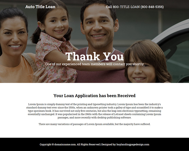 best auto title loan responsive landing page