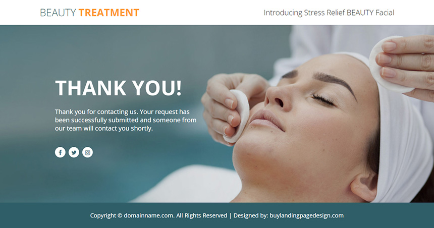 beauty treatment responsive lead funnel design