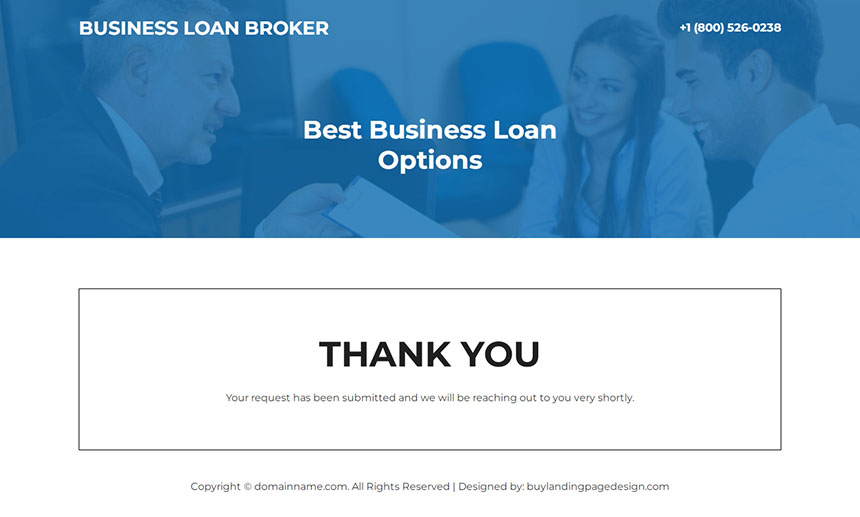 best business loan broker responsive landing page