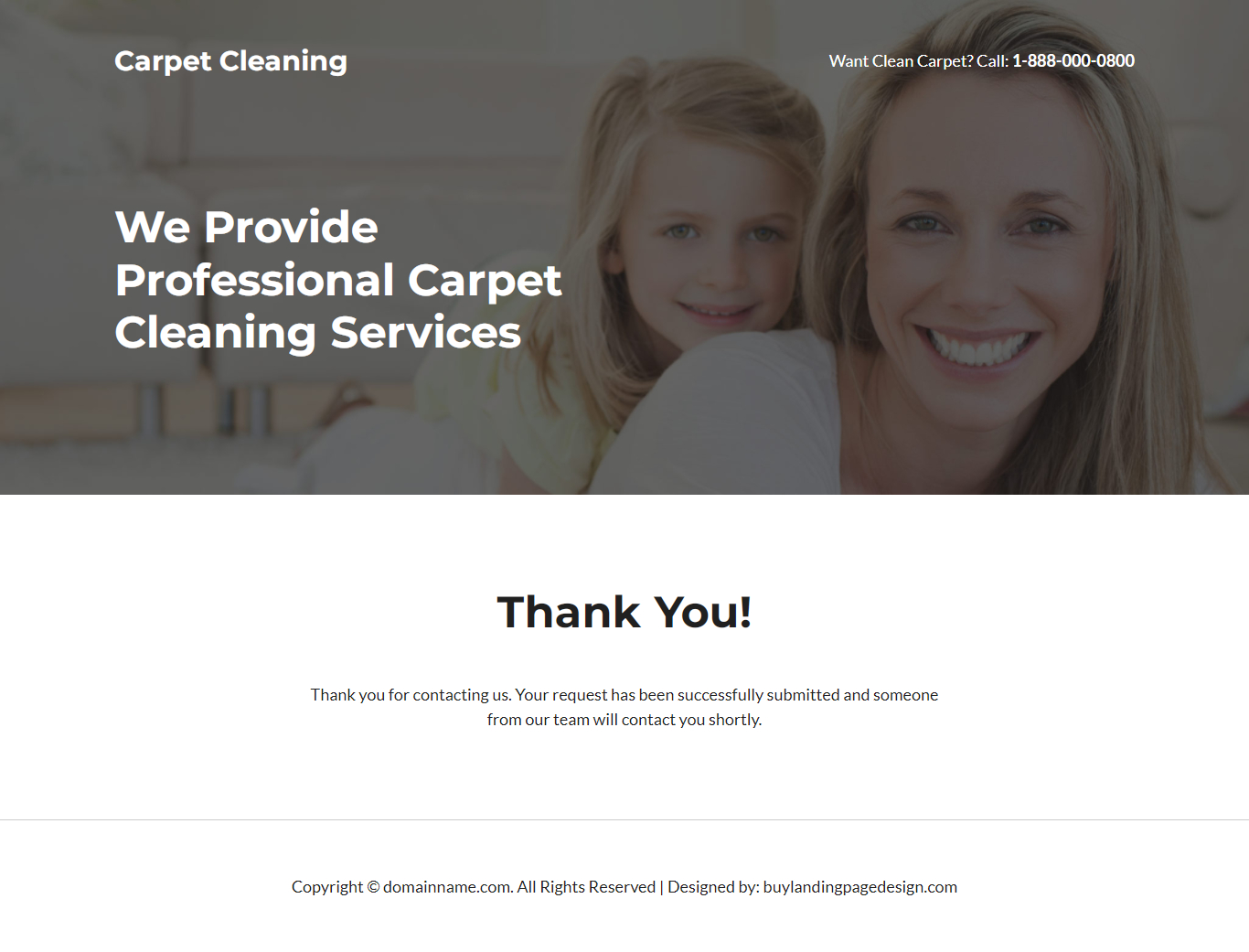 best carpet cleaning services responsive landing page