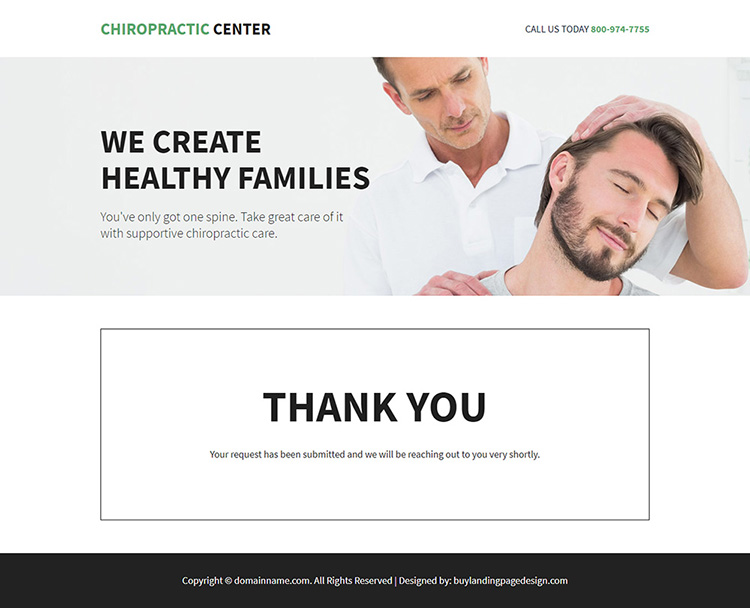 best chiropractic care clinic responsive landing page