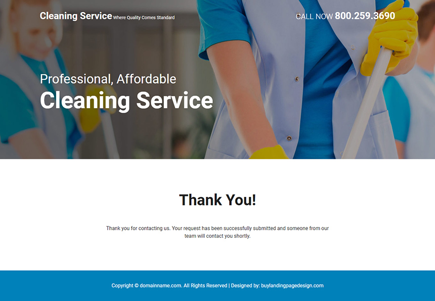 affordable cleaning service lead capture landing page